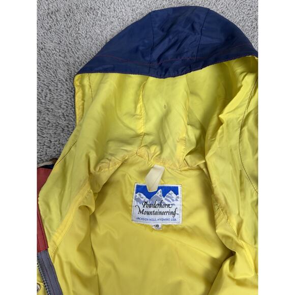 Vintage Powderhorn Mountaineering Coat Womens 10 Red Blue Hooded Ski Parka USA - Picture 9 of 16